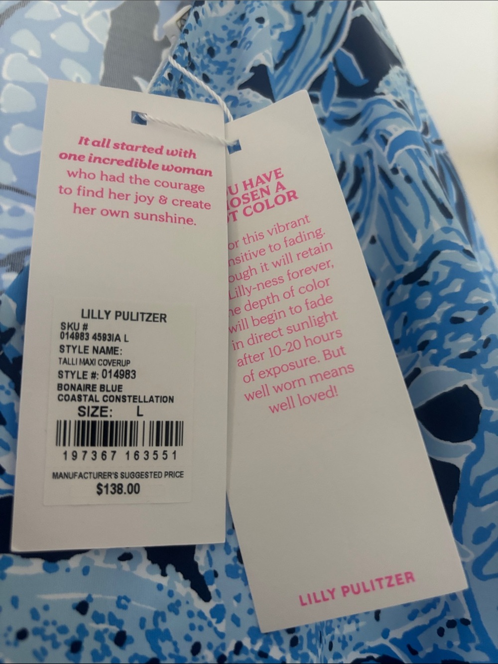 Lilly Pulitzer NWT Talli Maxi Dress Coastal Constellation Bonaire Blue V-Neck L - Picture 4 of 6